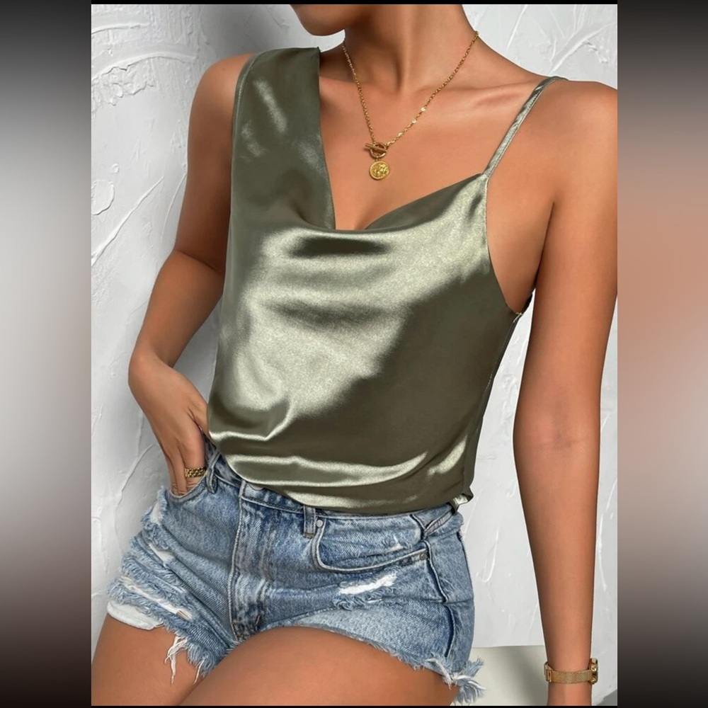Satin Asymmetrical Top